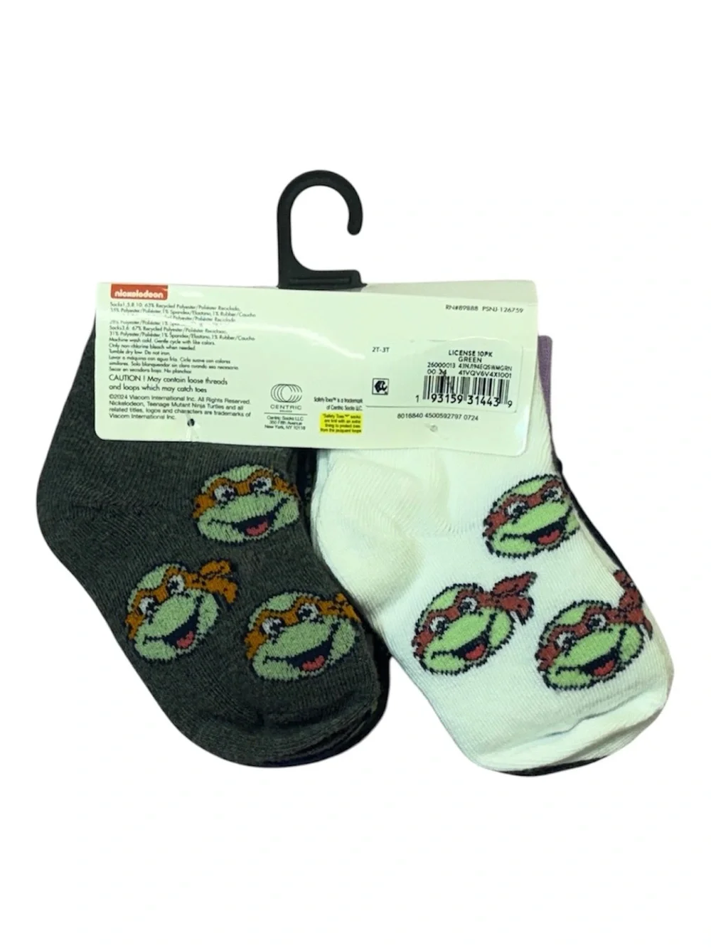 Nickelodeon Teenage Mutant Ninja Turtles Toddler Ankle Socks 10-Pack 2T-3T NWT